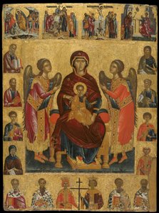 Composite Icon with the Virgin and Child Enthroned
