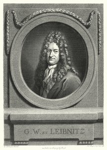 Gottfried Wilhelm Leibniz, German philosopher, mathematician and polymath (engraving) by Andreas Scheits