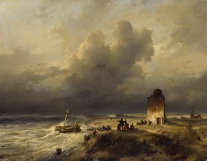 The Stranding of a Ship at Scheveningen in Stormy Weather
