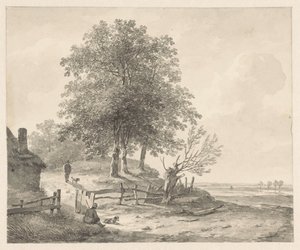 Landscape with a House on a Hill by Andreas Schelfhout