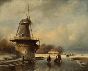 Winter Landscape by Andreas Schelfhout