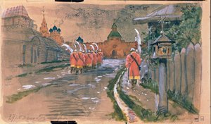 Patrol of Strelets at the Ilyinsky Gate in Old Moscow by Andrei Petrovich Ryabushkin