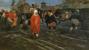 Seventeenth-Century Moscow Street on a Public Holiday, 1895 by Andrei Petrovich Ryabushkin