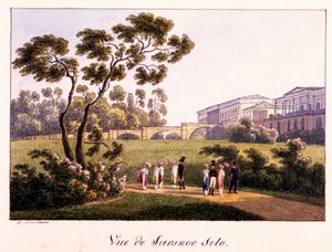View of the Cameron Gallery in the Park in Tsarskoye Selo by Andrei Yefimovich Martynov