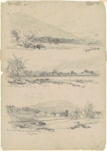 Catskill Mountains, Round-Top in the Distance; Catskills Looking North from Palenville; and Round Top, Catskills, from the Road to Bracketts by Andrew Fisher Bunner