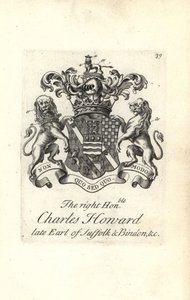 Coat of Arms and Crest of Charles Howard, 9th Earl of Suffolk and Bindon