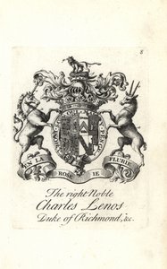 Coat of arms and crest of the right noble Charles Lenos or Charles Lennox