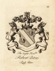 Coat of arms of Robert Petre, Lord Petre, 8th Baron Petre by Andrew Johnston