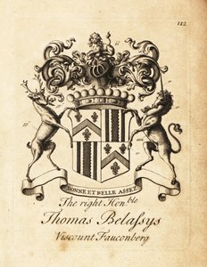 Coat of Arms of the Right Honourable Thomas Belasyse, Earl Fauconberg or Thomas Belassys, Viscount Fauconberg (1699-1774) by Andrew Johnston