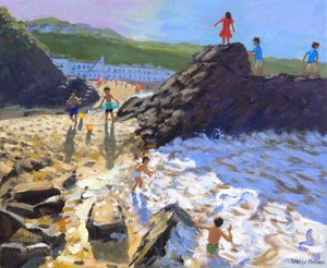 Climbing on the rocks, St Ives