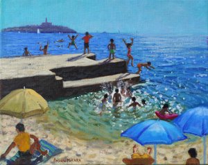 Jumping into the sea, Rovinj, Croatia, 2024