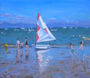 Red and White Sailboat, Abersoch