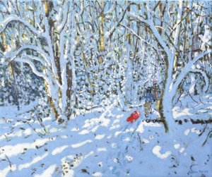 Red sledge, Allestree Park, Derby, 2022 by Andrew Macara