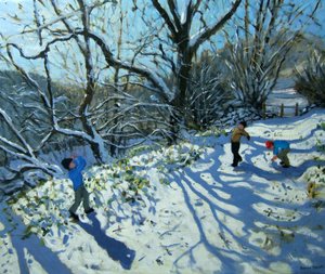 Snowball fight, Derbyshire by Andrew Macara