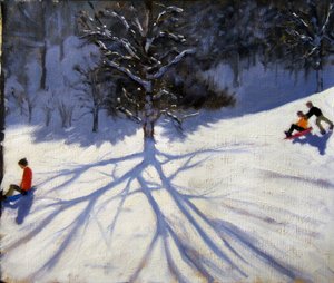 Tree and Two Tobogganers by Andrew Macara