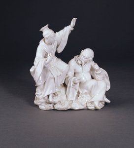 A Derby Dry-Edge Chinoiserie Group Emblematic of Hearing from a Set of the Senses, c.1750-52 by Andrew Planché