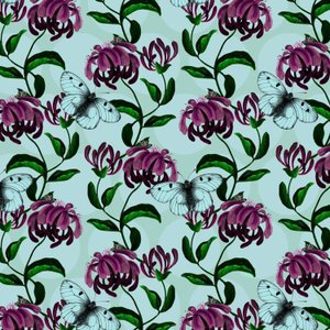 Honeysuckle with Clouded Apollo Butterfly, 2017 by Andrew Watson