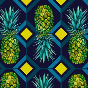 Pineapple Geometric Tile, 2018 by Andrew Watson