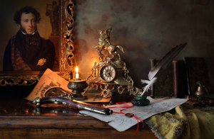 Candlelit Literary Desk