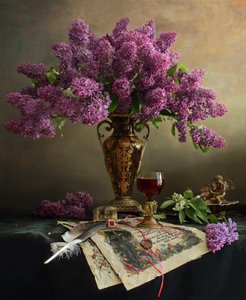 Romantic Lilac Still Life by Andrey Morozov