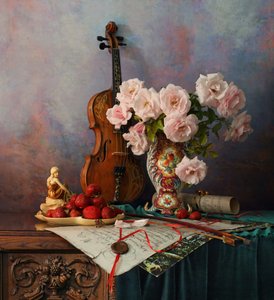 Romantic Violin Still Life
