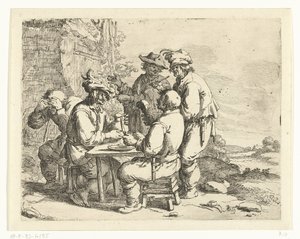 Drunken Peasants at a Table by Andries Both
