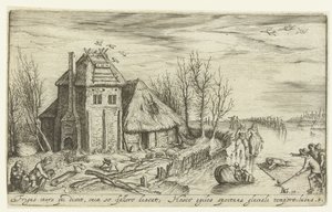Winter Landscape with Skaters (Landscapes) by Andries Jacobsz. Stock
