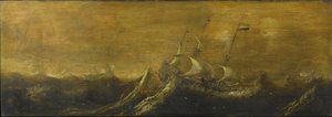 Ships in a Storm by Andries van Eertvelt (attributed to)