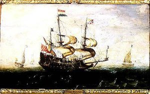 A Dutch Warship by Andries van Eertvelt