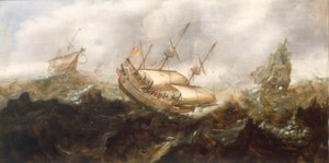 Ships in Stormy Sea