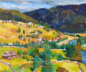 Colorful Mountain Village by Andrii Kutsachenko