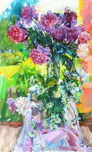 Colorful Peony Bouquet by Andrii Kutsachenko
