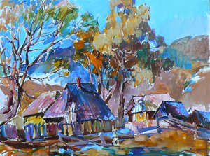 Colorful Village Homes by Andrii Kutsachenko