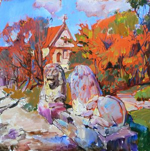 Park with Lions by Andrii Kutsachenko