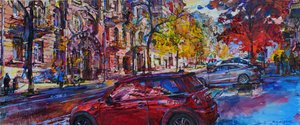 Vibrant Autumn City Street