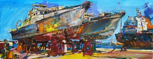 Working Boats in Drydock