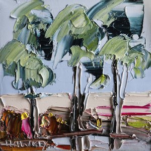 Textured Tree Landscape by Angela Hawkey