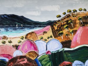 Vibrant Coastal Landscape by Angela Hawkey