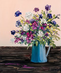 Vibrant Impasto Flowers by Angela Hawkey