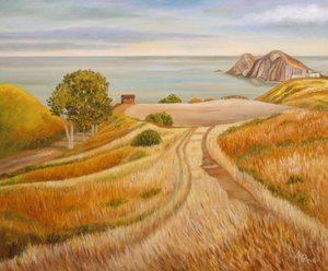 Golden Coastal Landscape