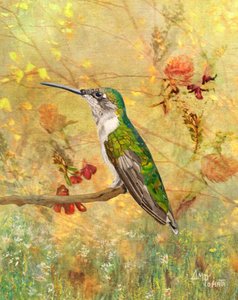 Golden Hummingbird Perch