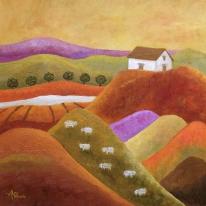 Pastoral Hills With Sheep