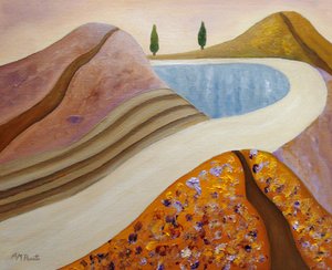 Peaceful Hills and Lake