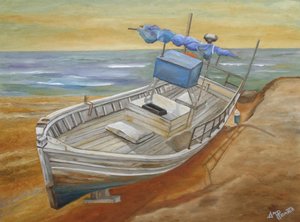 Rustic Beached Boat