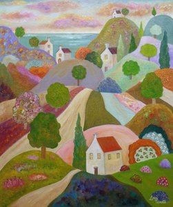 Vibrant Coastal Village by Angeles M. Pomata