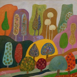 Whimsical Colorful Trees