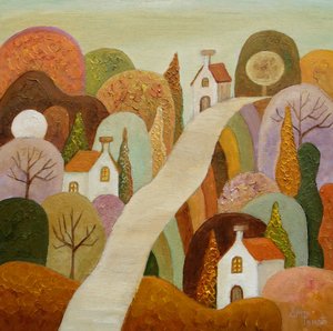 Whimsical Village Path