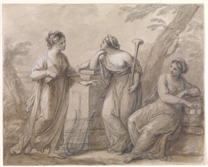Three Muses in Conversation by Angelica Kauffmann