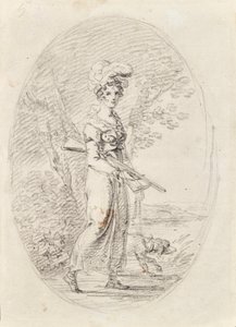 Huntress with Dog by Angelica Kauffmann