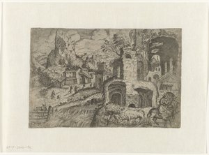 Landscape with the Flight into Egypt by Angelo Falconetto (attributed to)